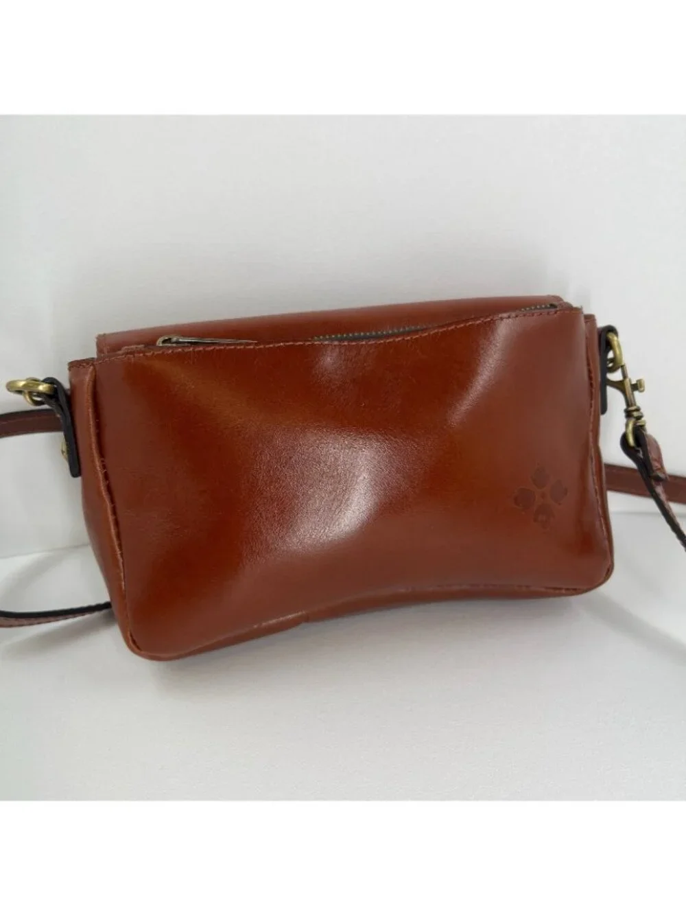 Patricia Nash Lille Studded Leather Crossbody Bag Filigree Tooled Floral Brown - Picture 6 of 13